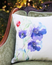 Flora Poppy Cotton Sateen Cushion